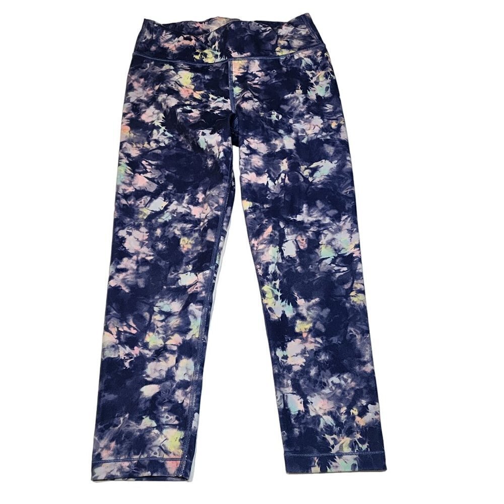 Athleta Girl capris leggings sz XL / 14 blue tie dye